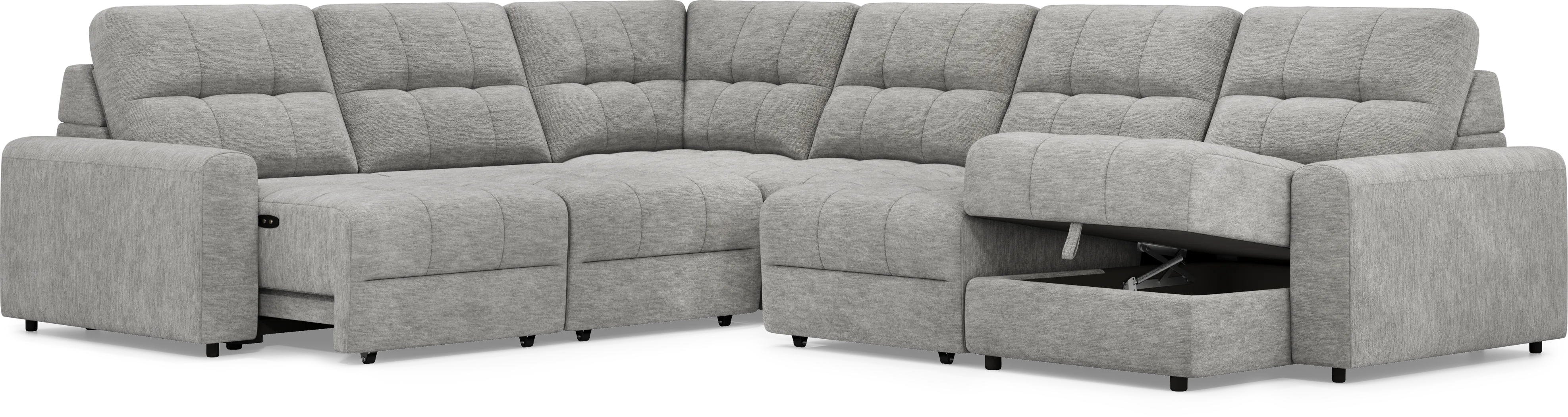 Meriwether Gray 6 Pc Power Slider Sectional - Thumbnail - Image 3