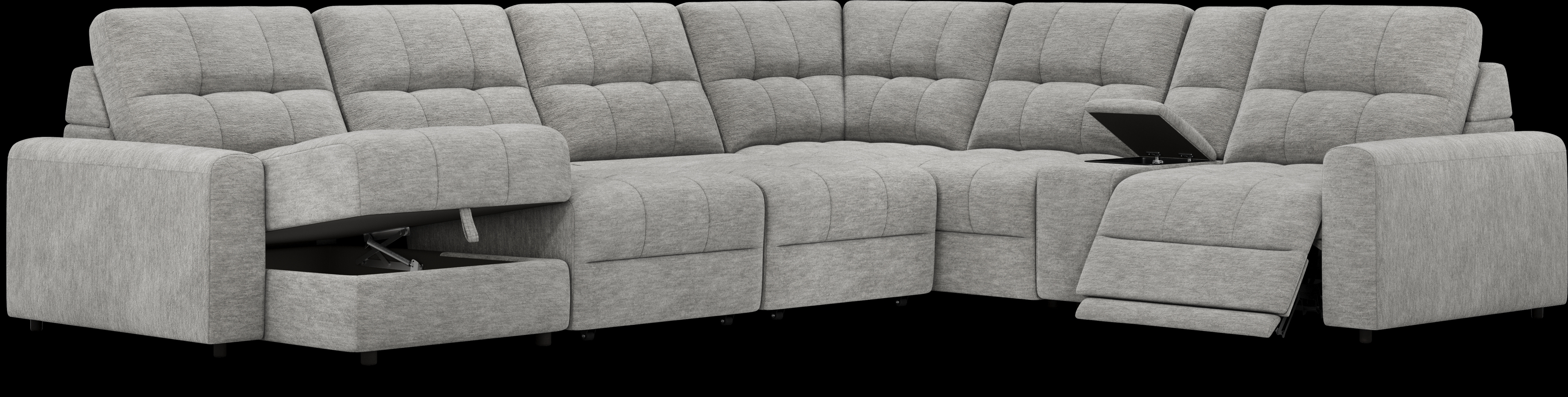 Meriwether Gray 7 Pc Power Slider Sectional - Thumbnail - Image 3