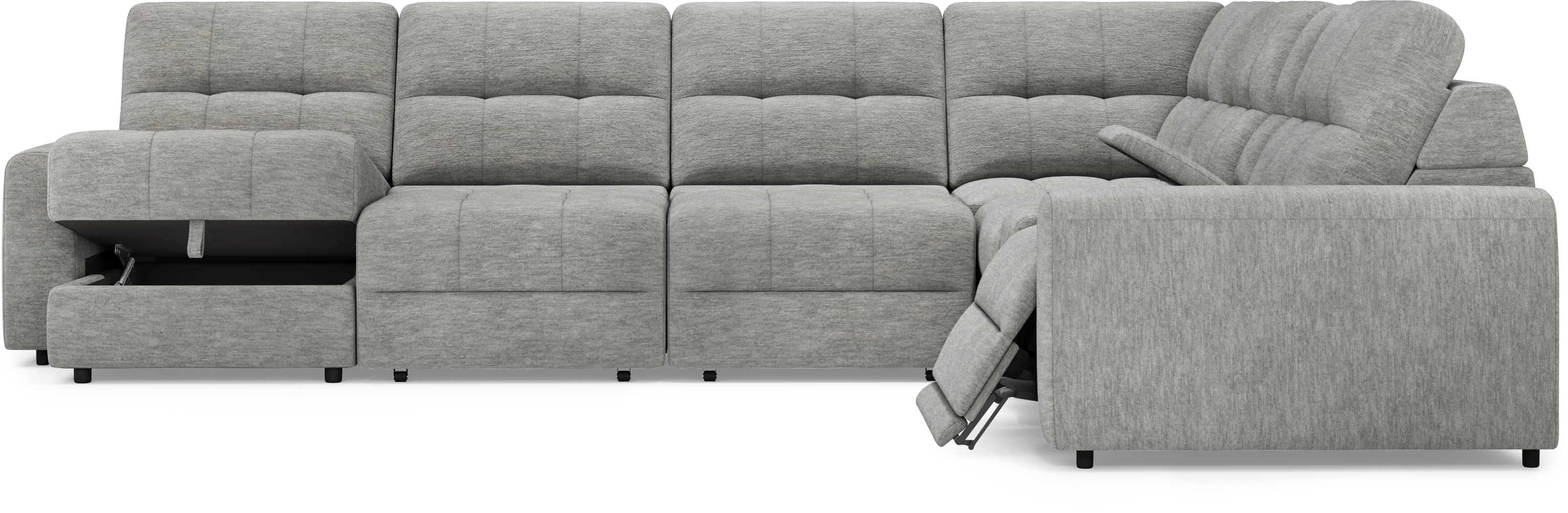 Meriwether Gray 7 Pc Power Slider Sectional - Image 5