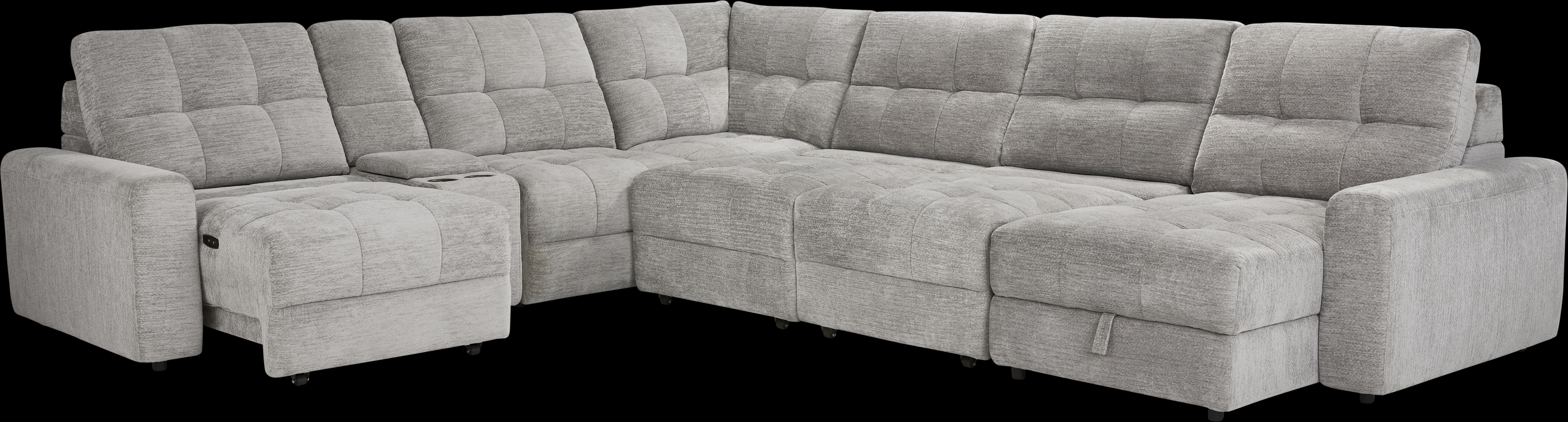 Meriwether Gray 7 Pc Power Slider Sectional - Thumbnail - Image 3