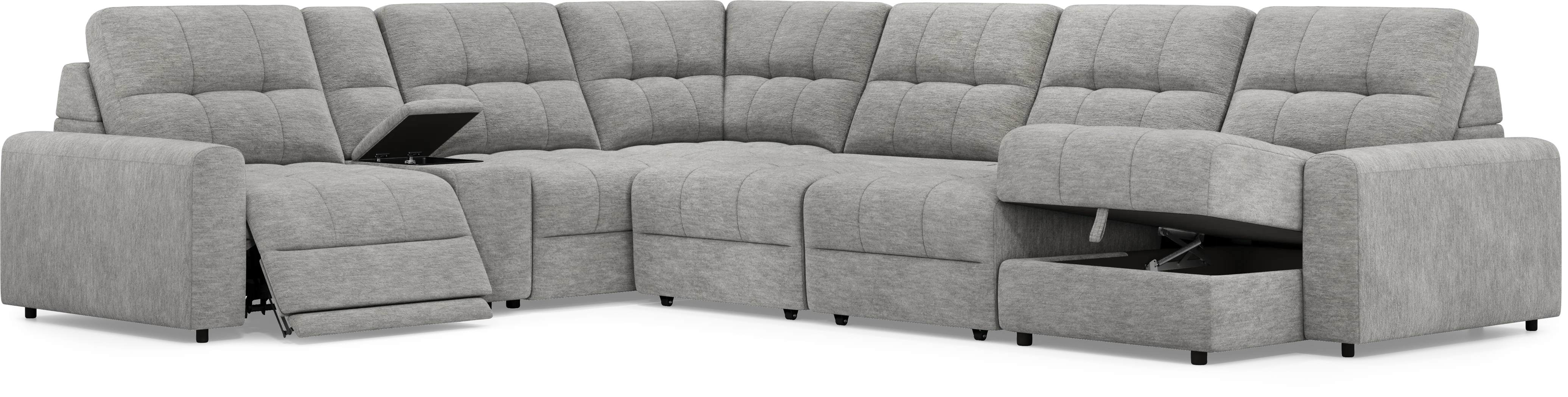 Meriwether Gray 7 Pc Power Slider Sectional - Thumbnail - Image 3