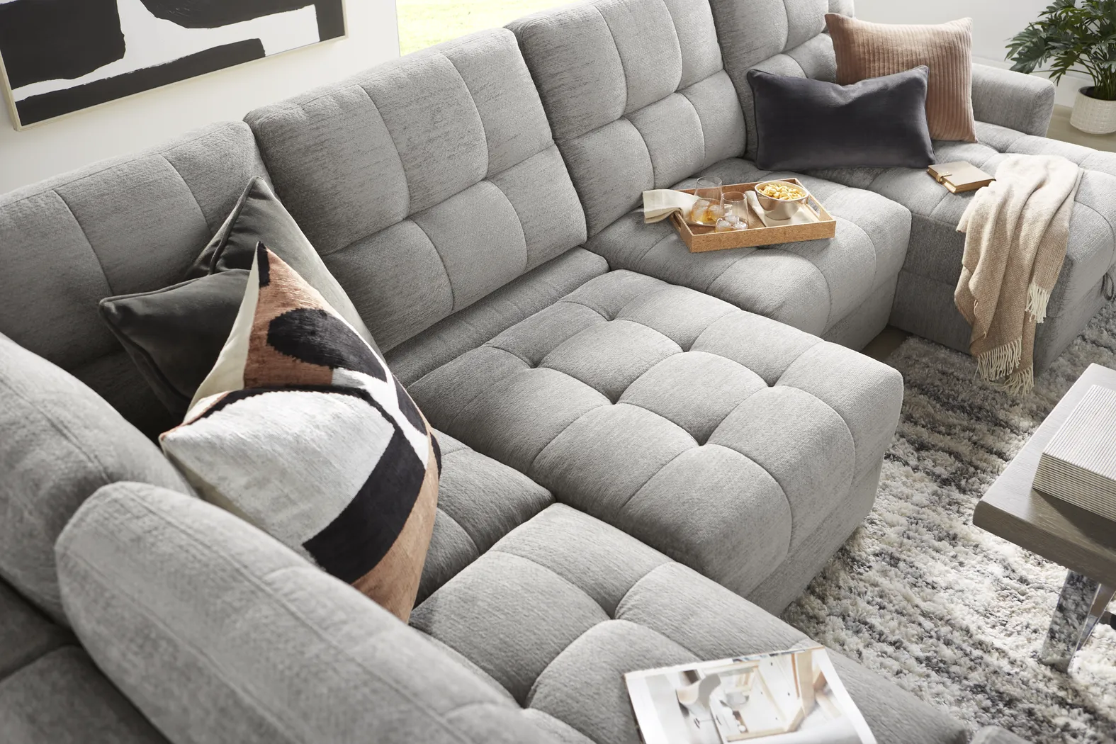 Meriwether Gray 7 Pc Power Slider Sectional - Image 9
