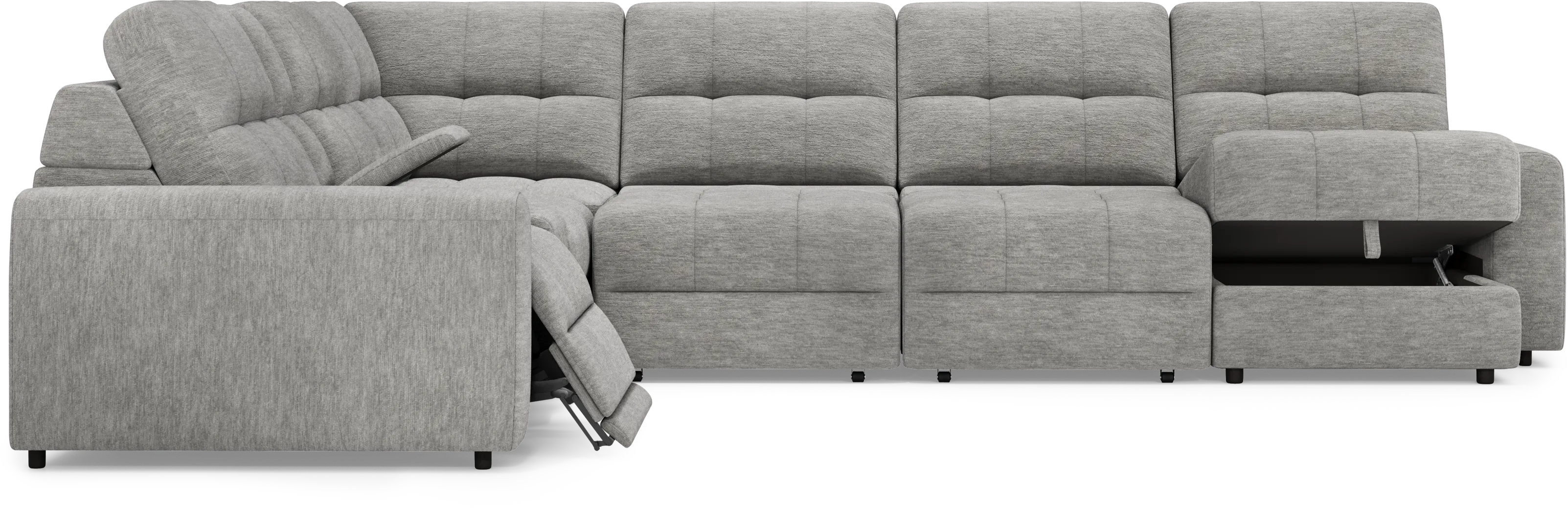 Meriwether Gray 7 Pc Power Slider Sectional - Image 5