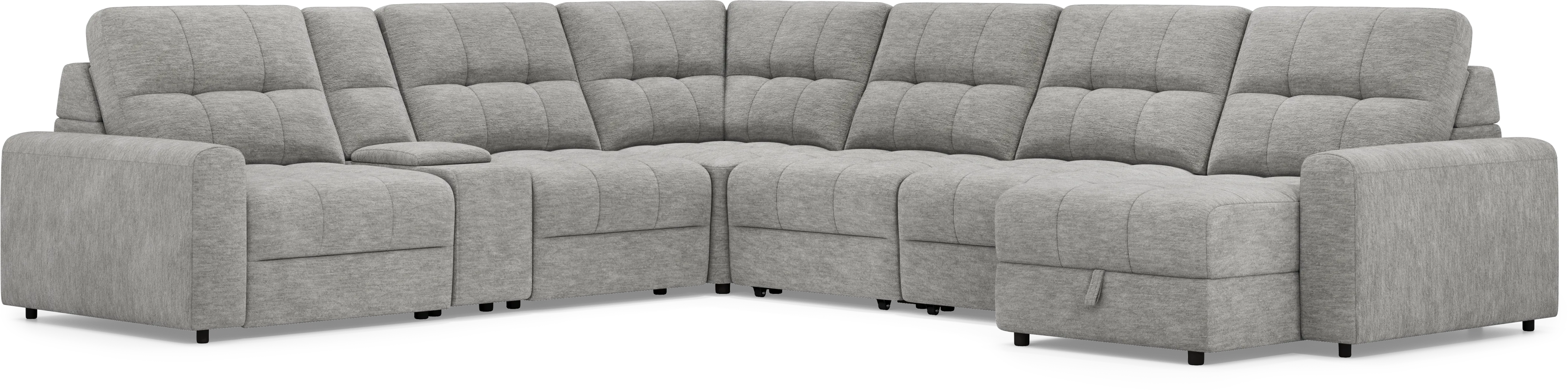 Meriwether Gray 7 Pc Power Slider Sectional - Thumbnail - Image 1
