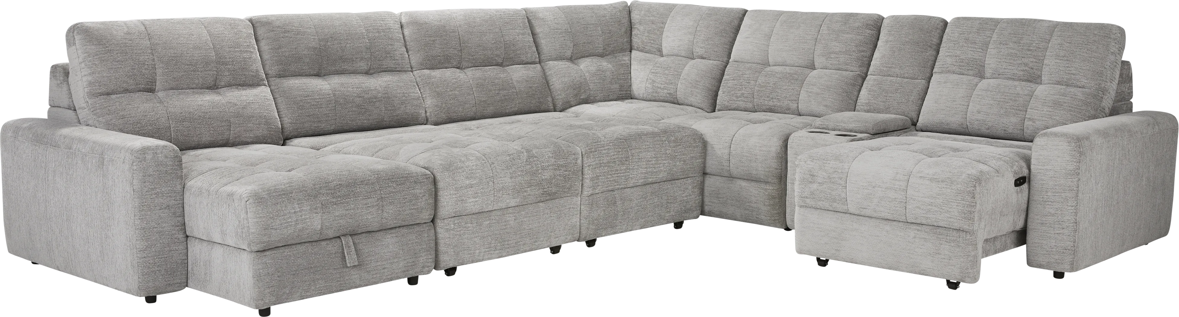 Meriwether Gray 7 Pc Power Slider Sectional - Image 3