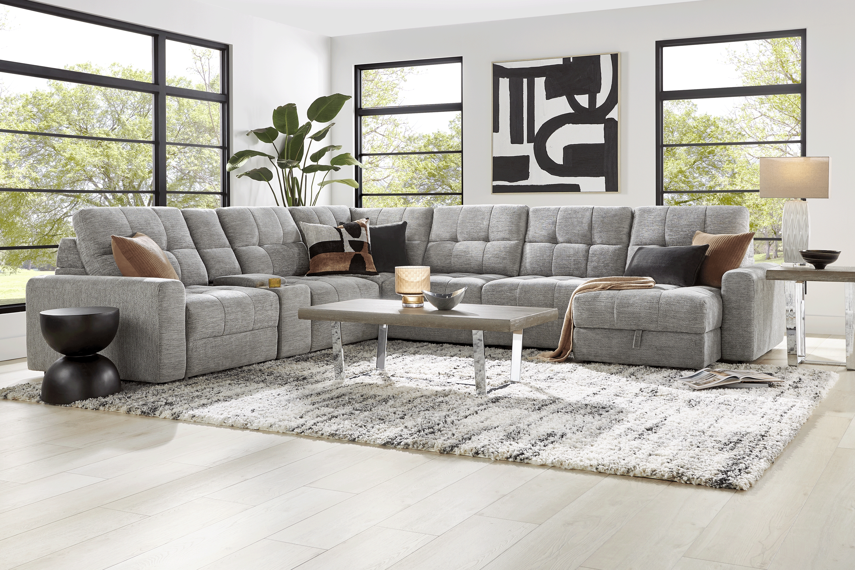 Meriwether Gray 7 Pc Power Slider Sectional - Thumbnail - Image 2