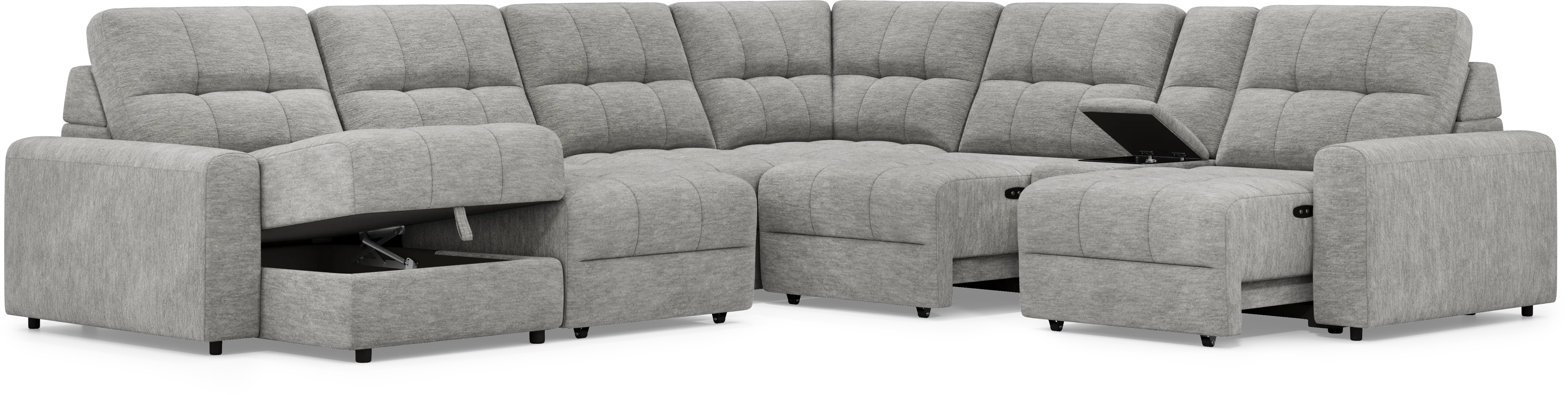 Meriwether Gray 7 Pc Power Slider Sectional - Thumbnail - Image 3
