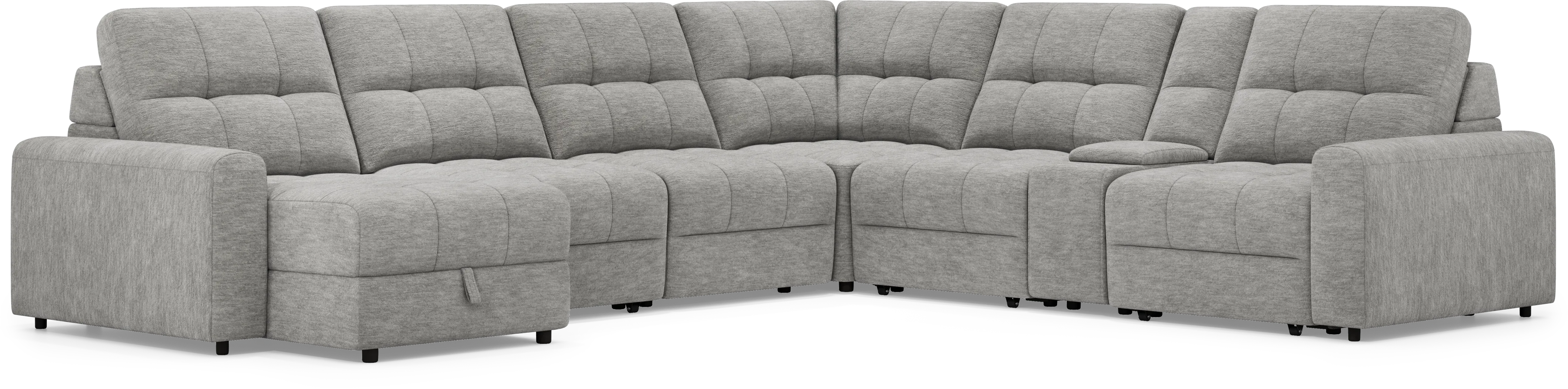 Meriwether Gray 7 Pc Power Slider Sectional - Thumbnail - Image 1