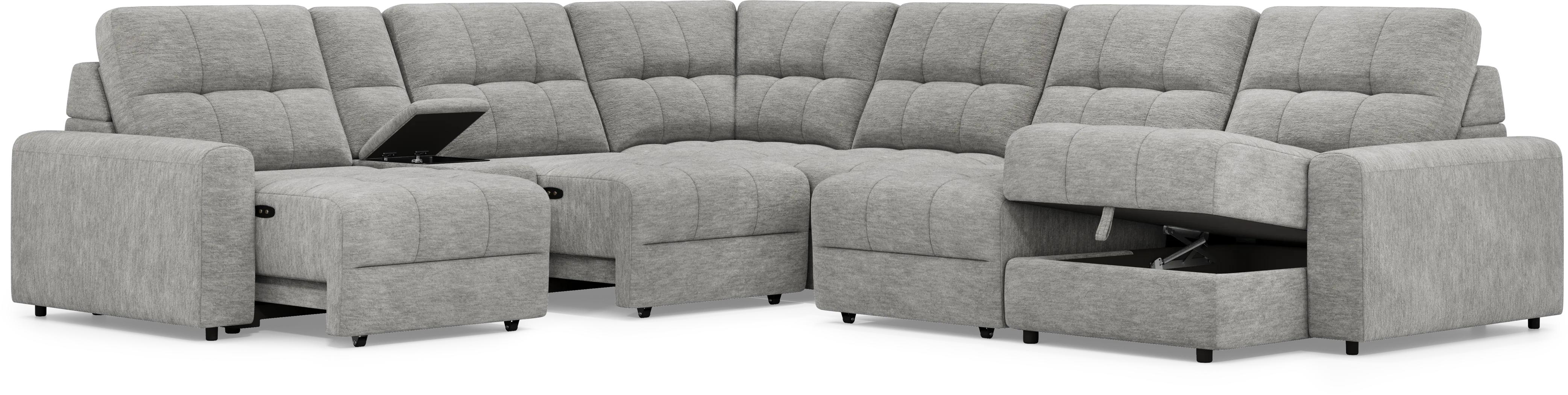 Meriwether Gray 7 Pc Power Slider Sectional - Thumbnail - Image 3