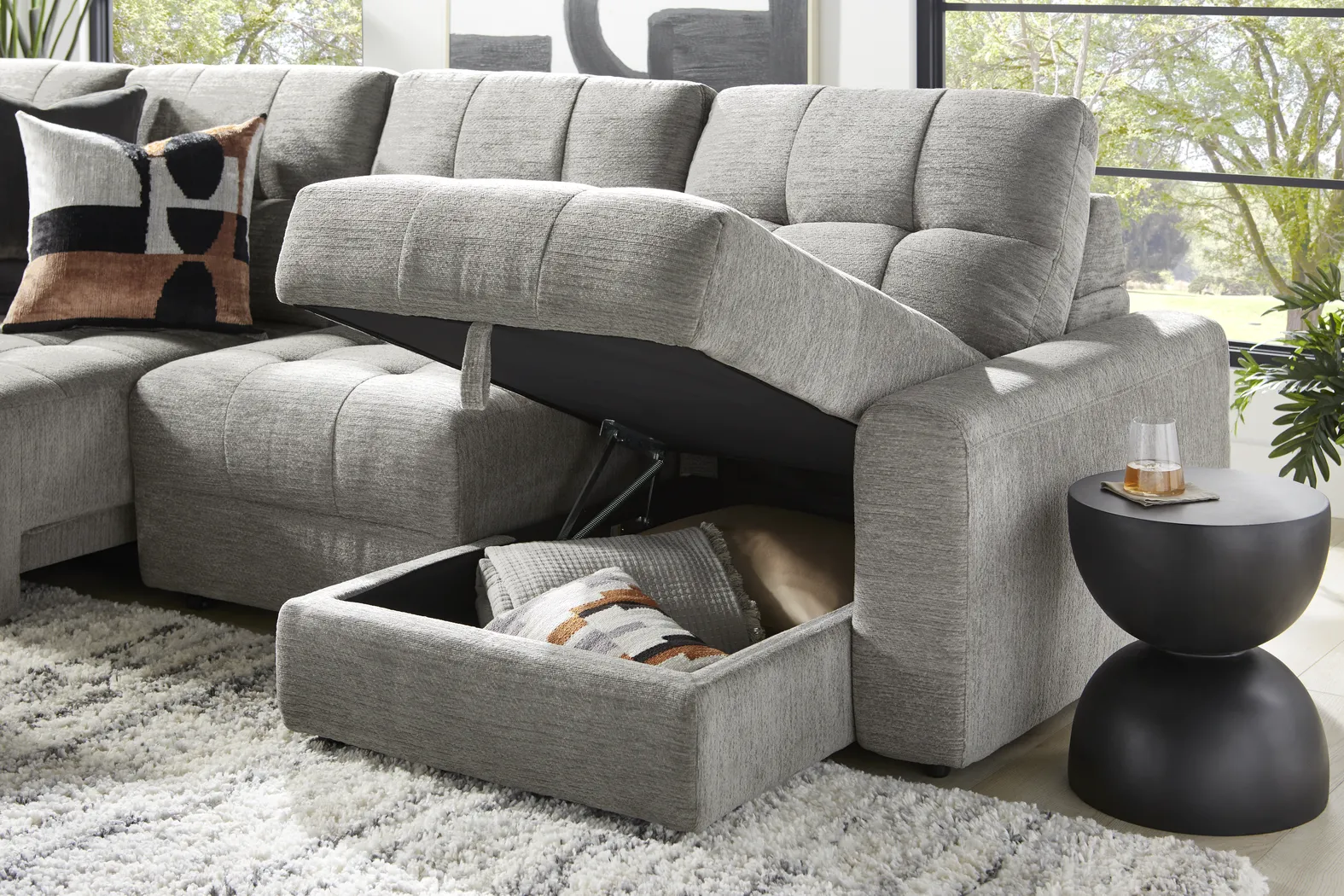 Meriwether Gray 7 Pc Power Slider Sectional - Image 6