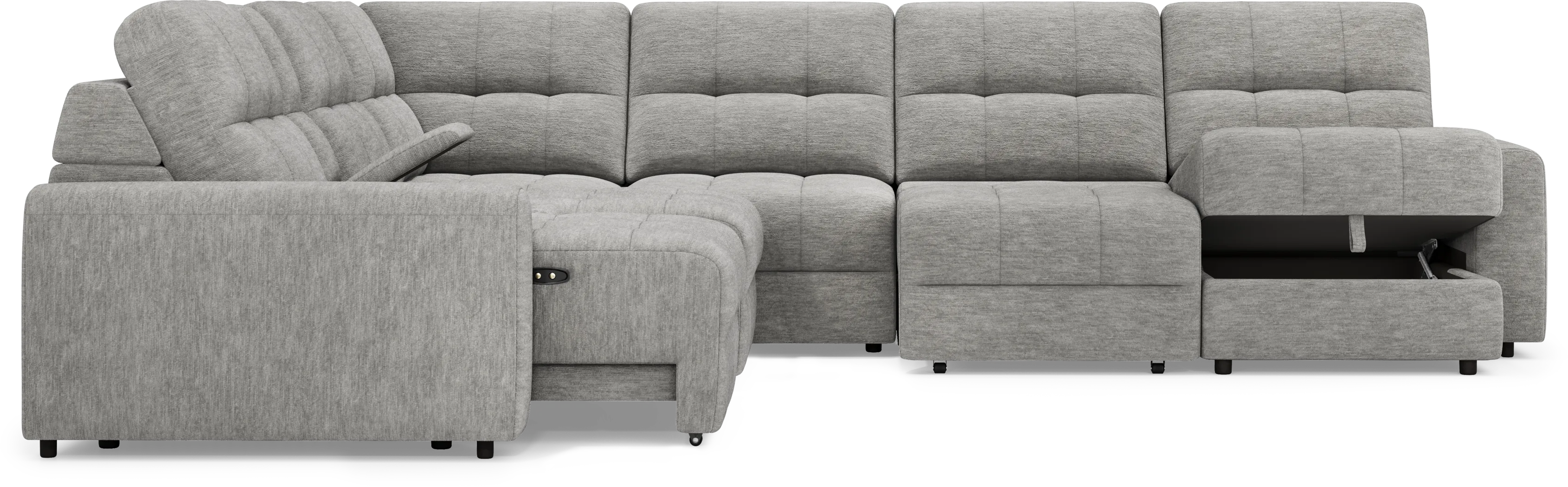 Meriwether Gray 7 Pc Power Slider Sectional - Image 5