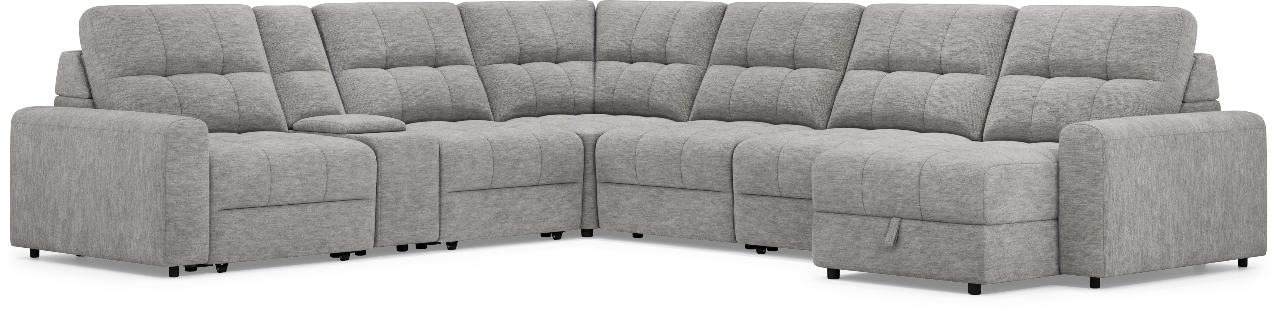 Meriwether Gray 7 Pc Power Slider Sectional - Thumbnail - Image 1