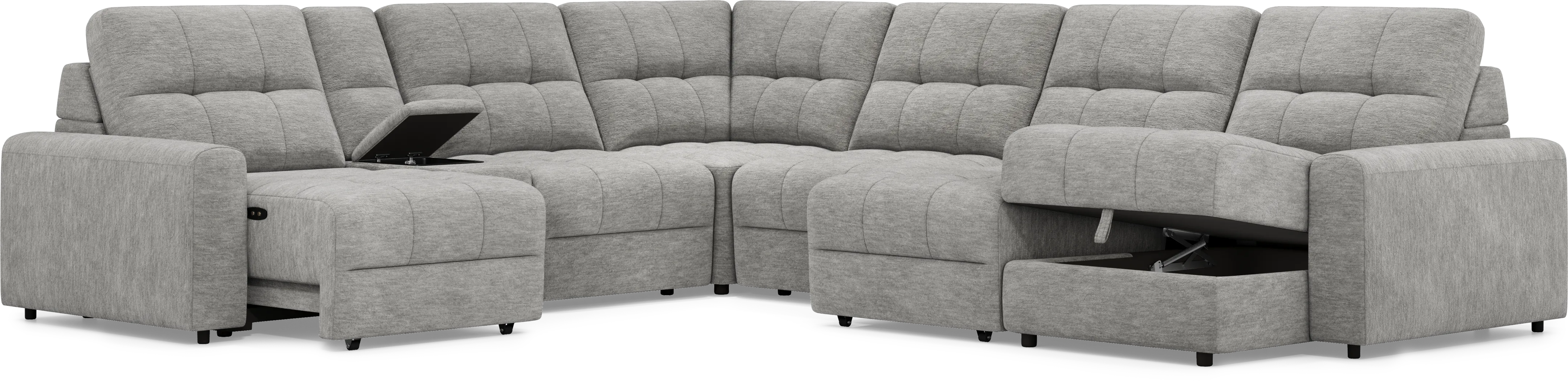Meriwether Gray 7 Pc Power Slider Sectional - Thumbnail - Image 3