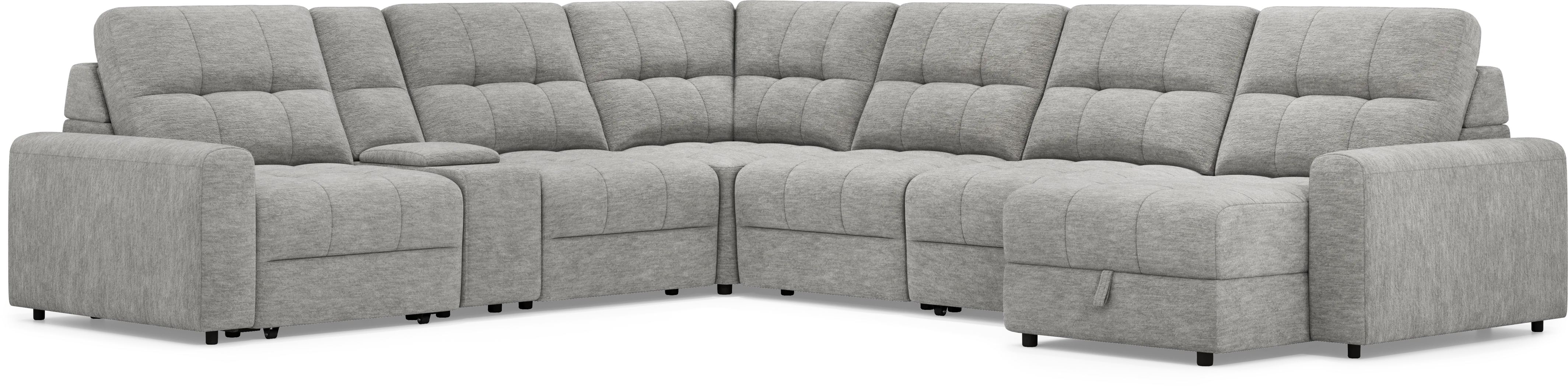 Meriwether Gray 7 Pc Power Slider Sectional - Thumbnail - Image 1