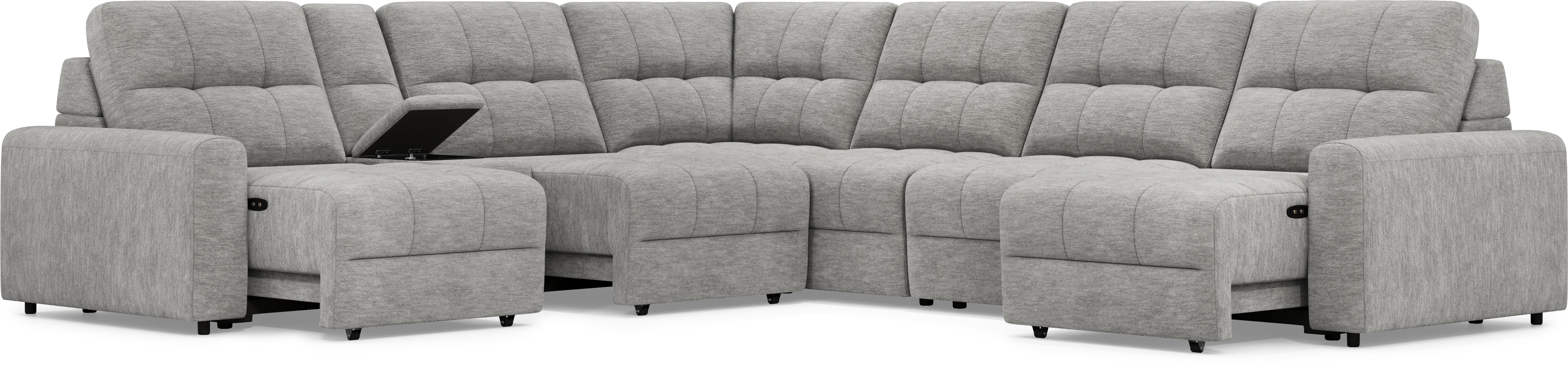 Meriwether Gray 7 Pc Power Slider Sectional - Thumbnail - Image 2