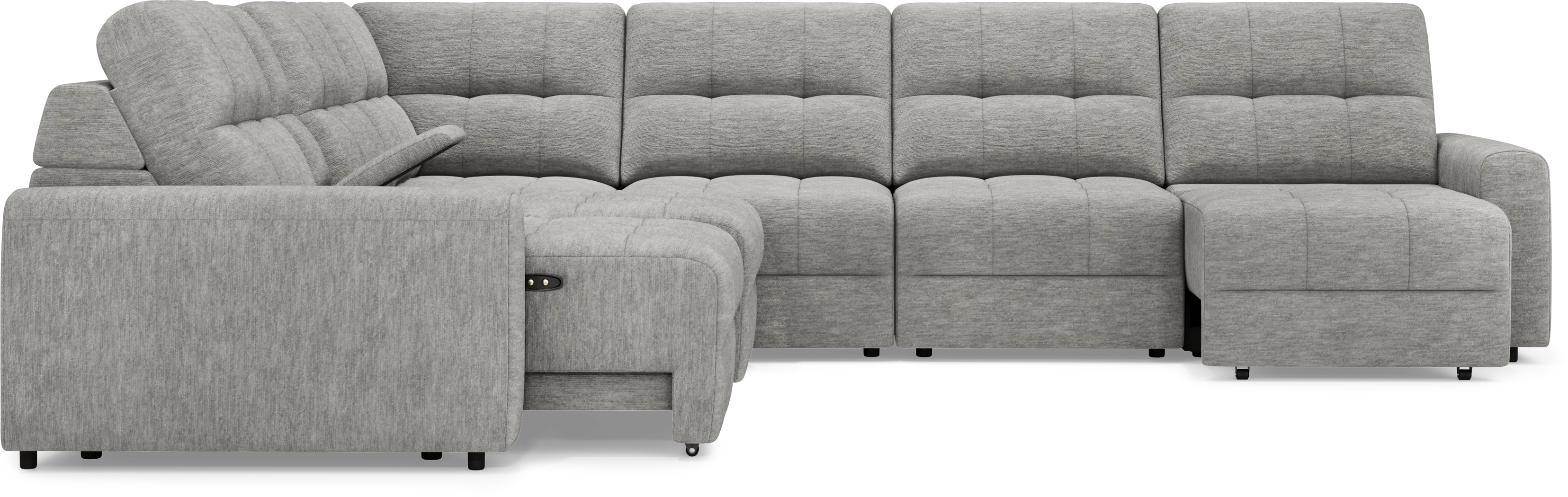 Meriwether Gray 7 Pc Power Slider Sectional - Thumbnail - Image 4