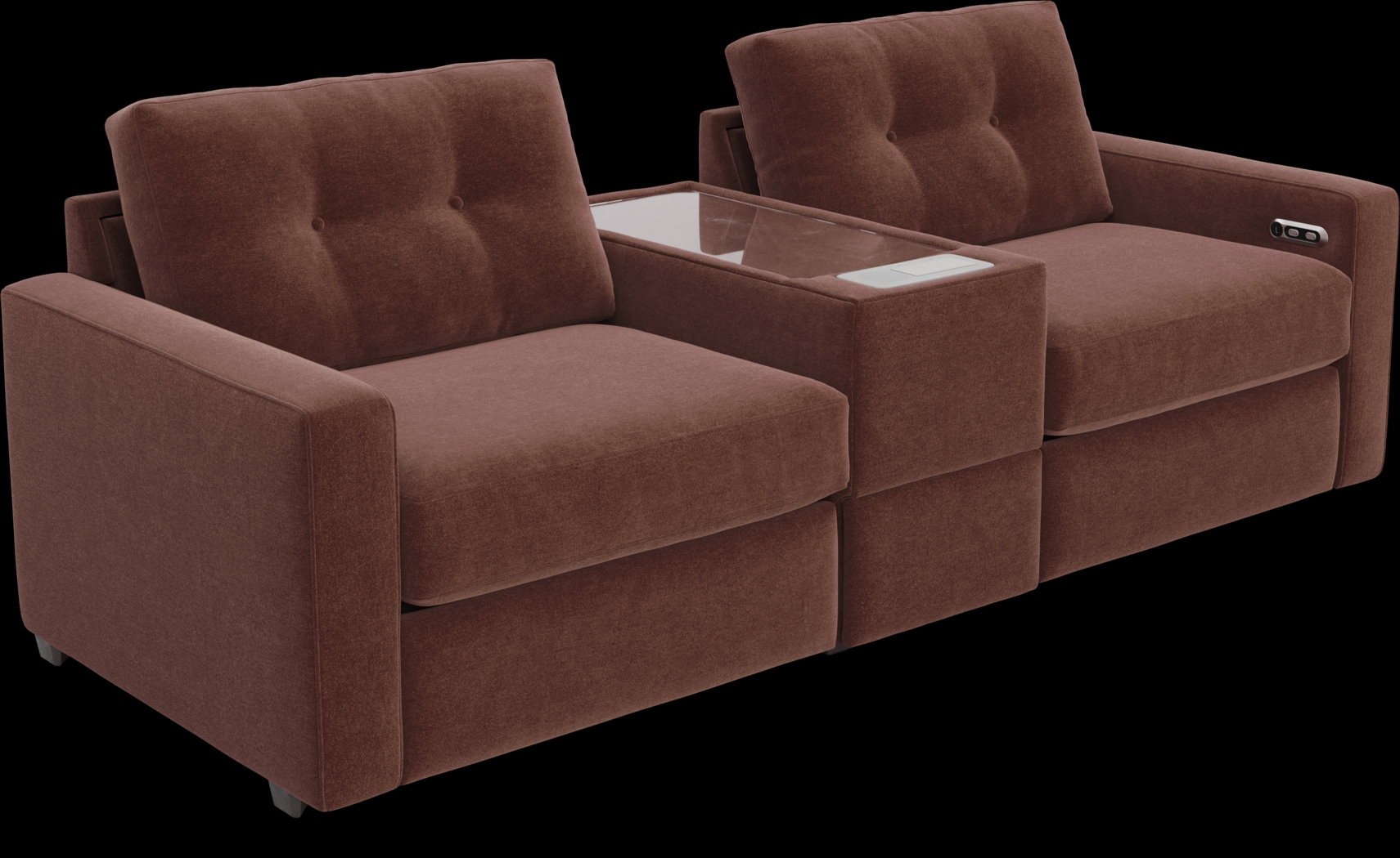 Merlot 3 Pc Power Reclining ModularOne with Media Console - Thumbnail - Image 1