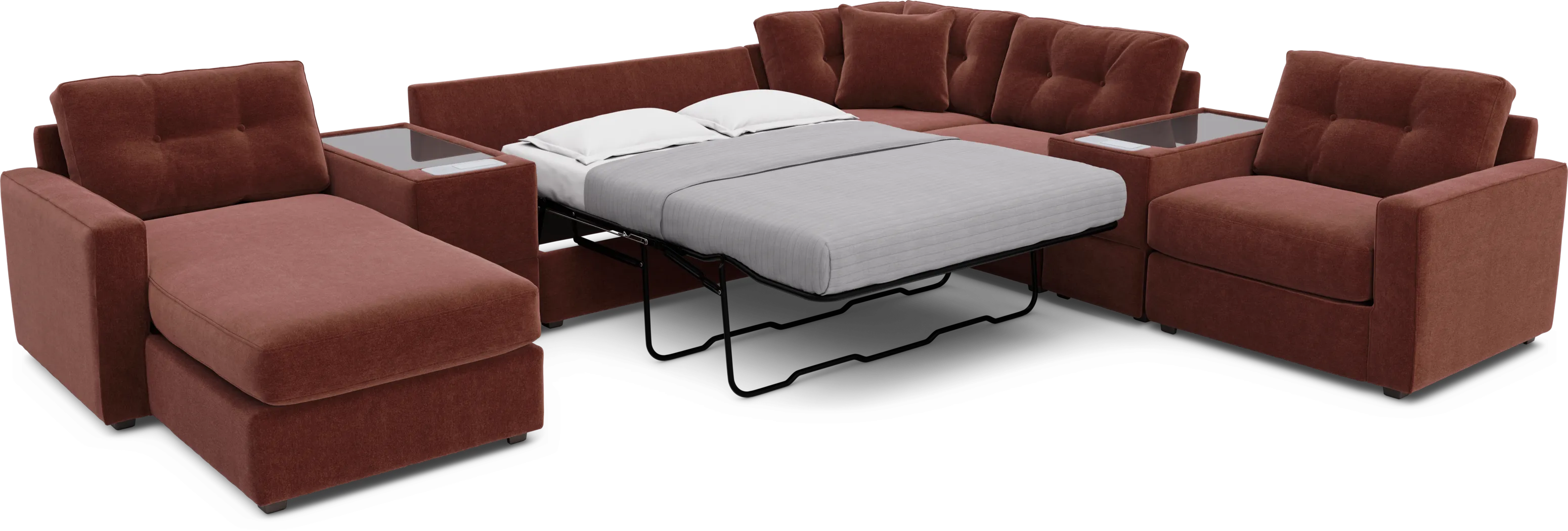 Merlot 7 Pc ModularOne Sleeper with Media Consoles - Thumbnail - Image 4