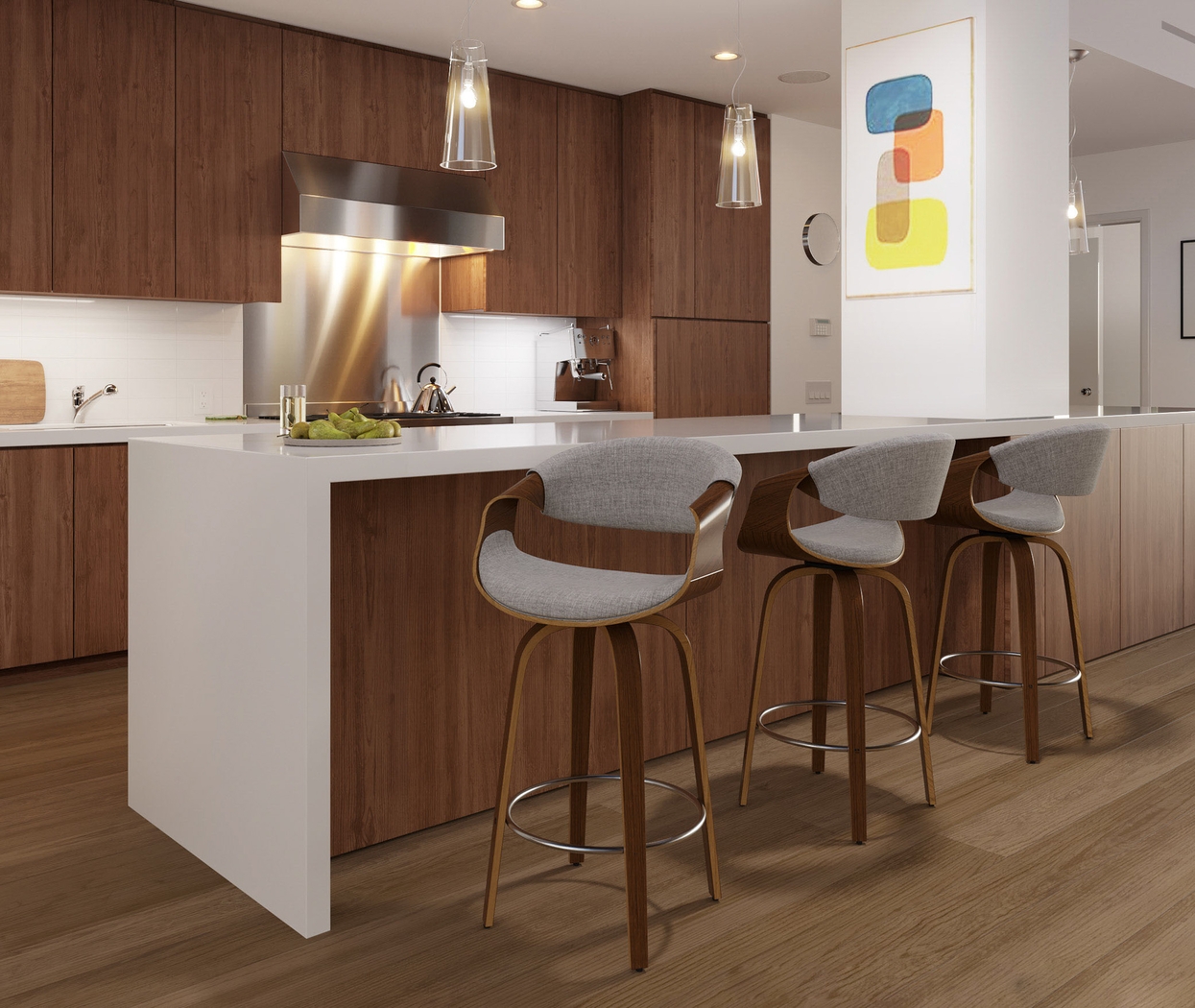 Mermod Gray Counter Height Stool, Set of 2 - Thumbnail - Image 2