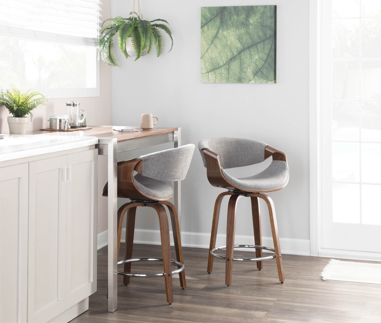 Mermod Gray Counter Height Stool, Set of 2 - Thumbnail - Image 3