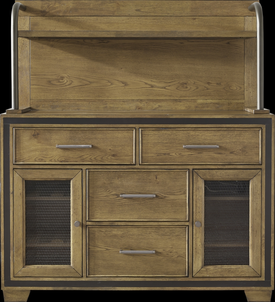 Merna Falls Oak 2 Pc Server with Hutch - Thumbnail - Image 1