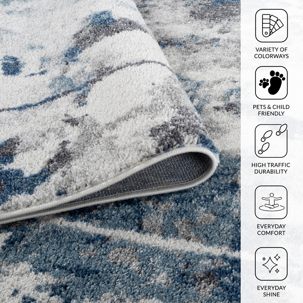 Merrane Blue 7'11 x 9'9 Rug - Thumbnail - Image 4
