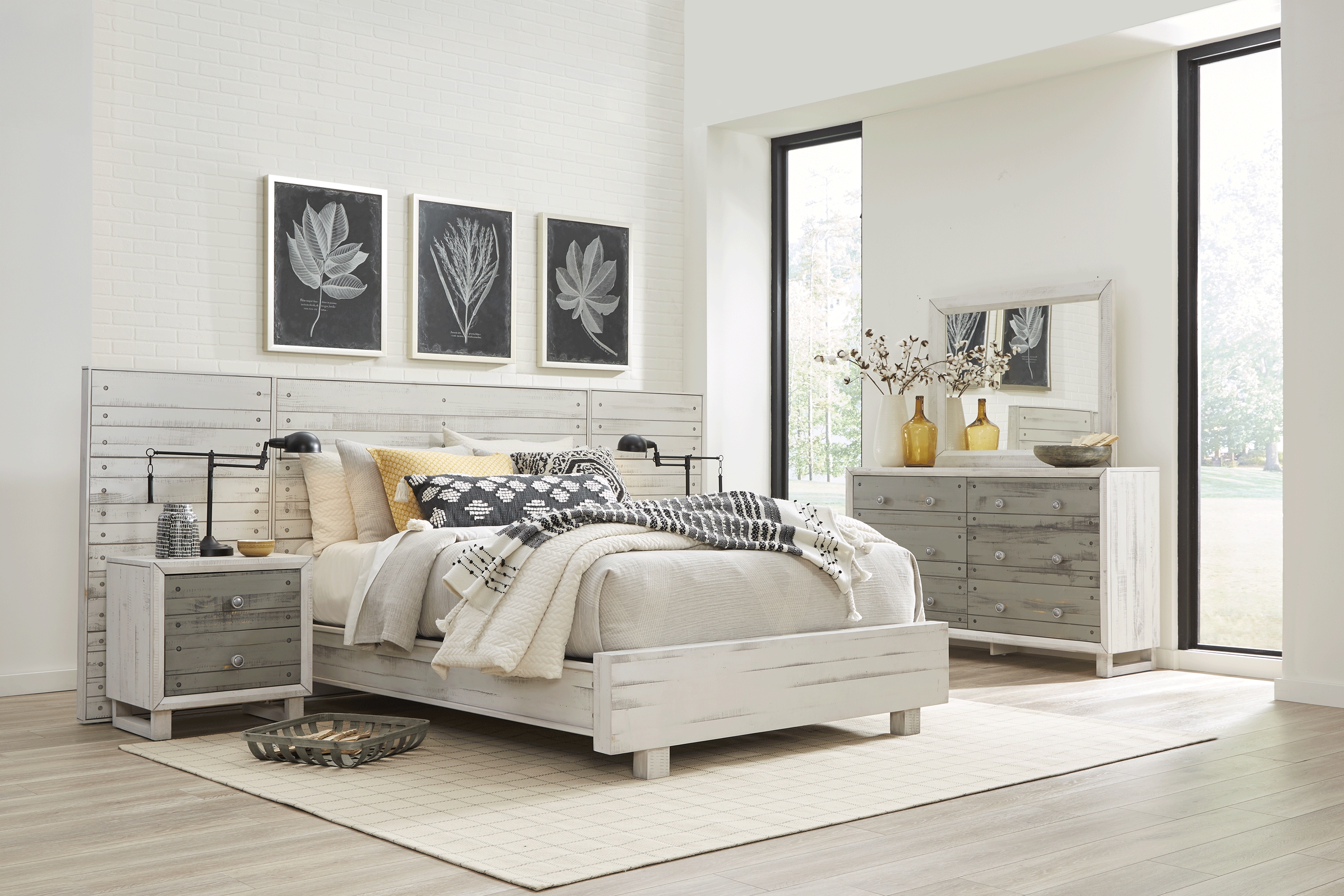 Merriwood Hills White 7 Pc Queen Wall Bed with Nightstands - Thumbnail - Image 2