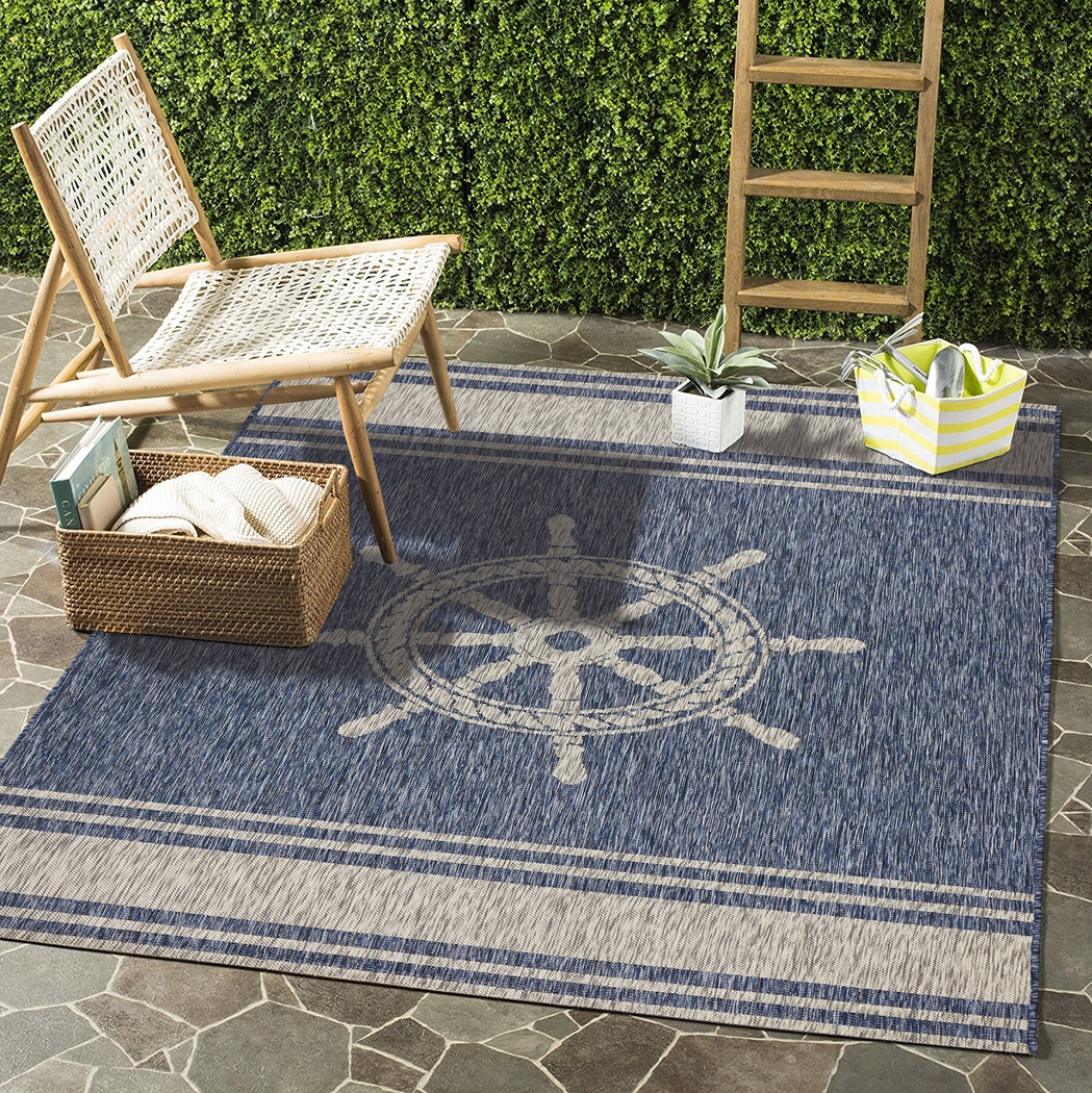 Merryn Blue 5' x 7' Indoor/Outdoor Rug - Thumbnail - Image 3