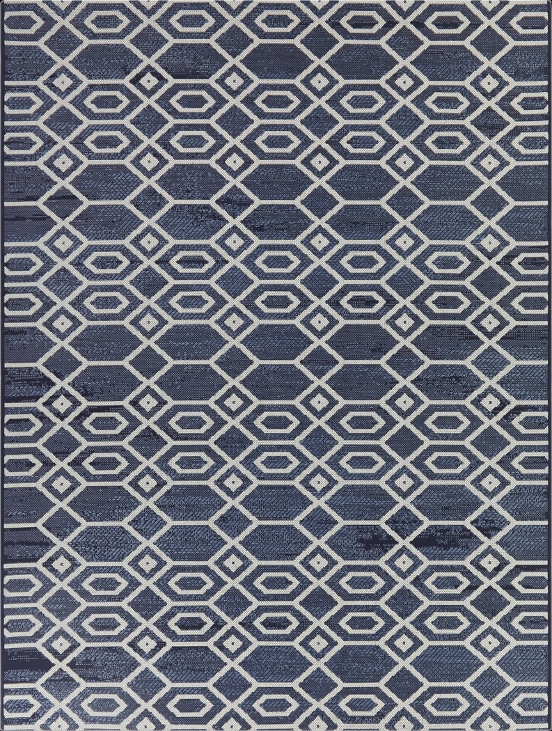 Merveille Blue 7'10 X 10' Indoor/Outdoor Rug - Thumbnail - Image 1