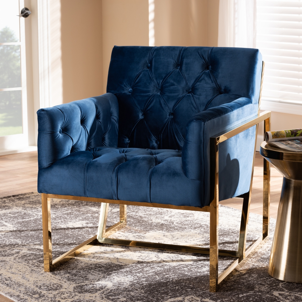 Mesbury Navy Accent Chair - Thumbnail - Image 2