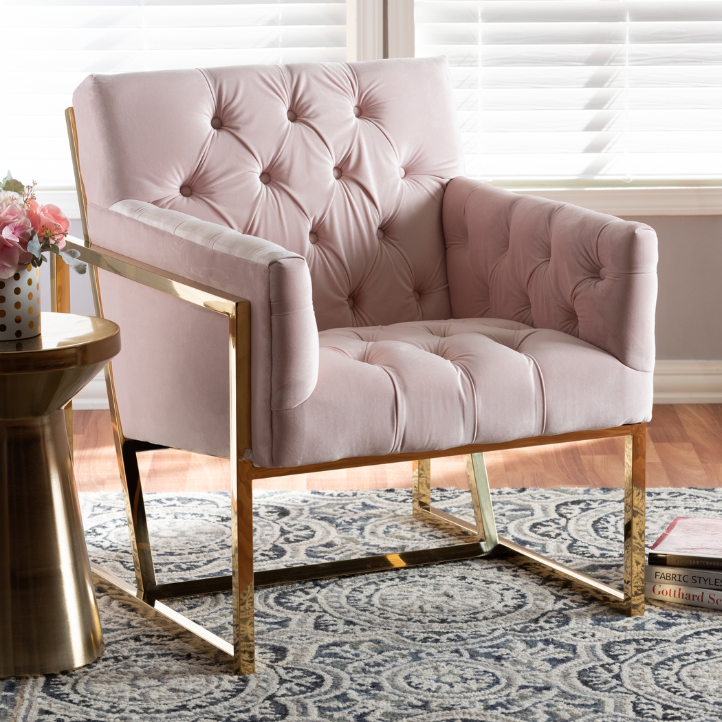 Mesbury Pink Accent Chair - Thumbnail - Image 2