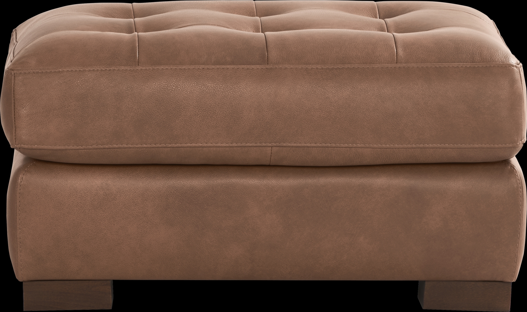 Messina Brown Leather Ottoman - Thumbnail - Image 2