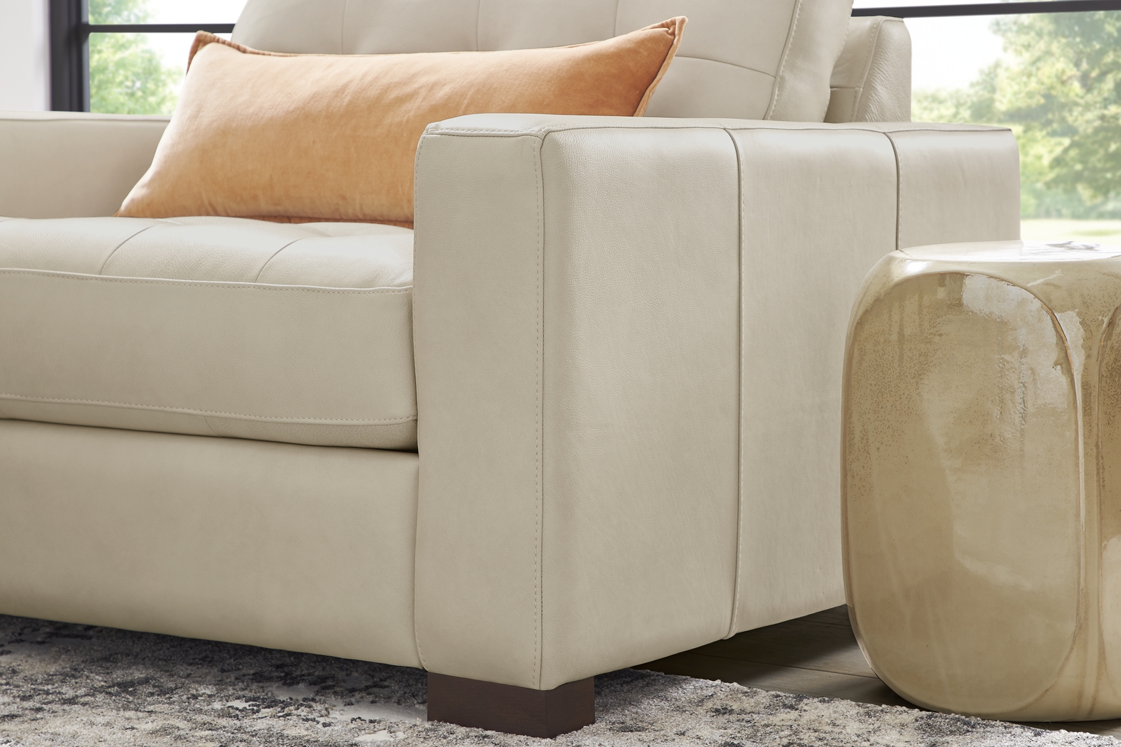 Messina Ivory Leather 8 Pc Living Room - Thumbnail - Image 11