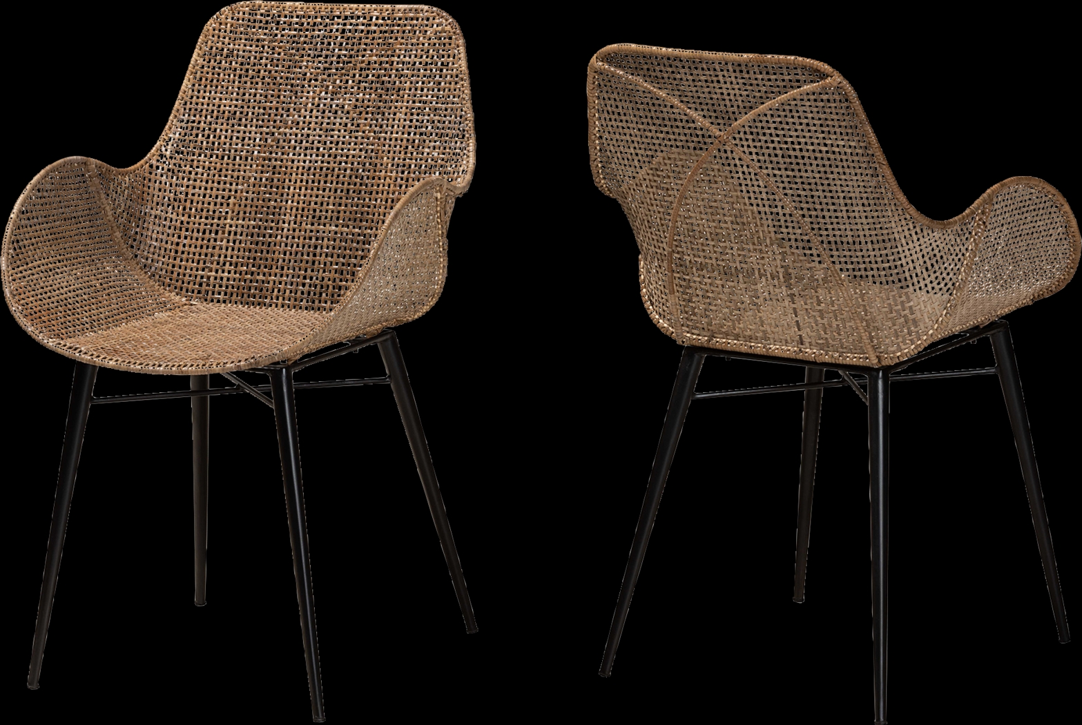 Messinia Brown Arm Chair, Set of 2 - Thumbnail - Image 1