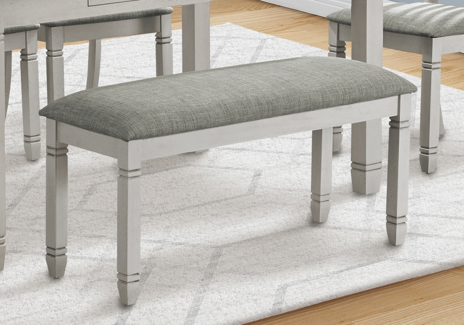 Metcalfy Gray Dining Bench - Thumbnail - Image 2