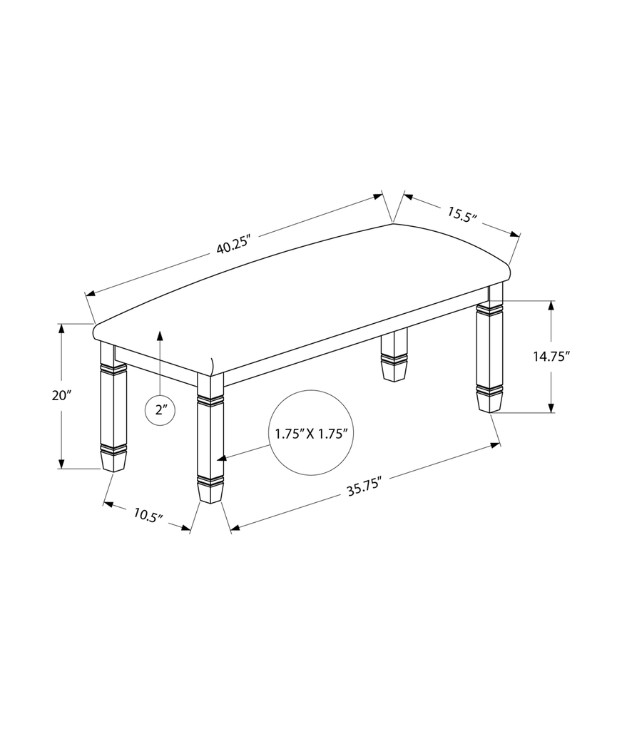Metcalfy Gray Dining Bench - Thumbnail - Image 4