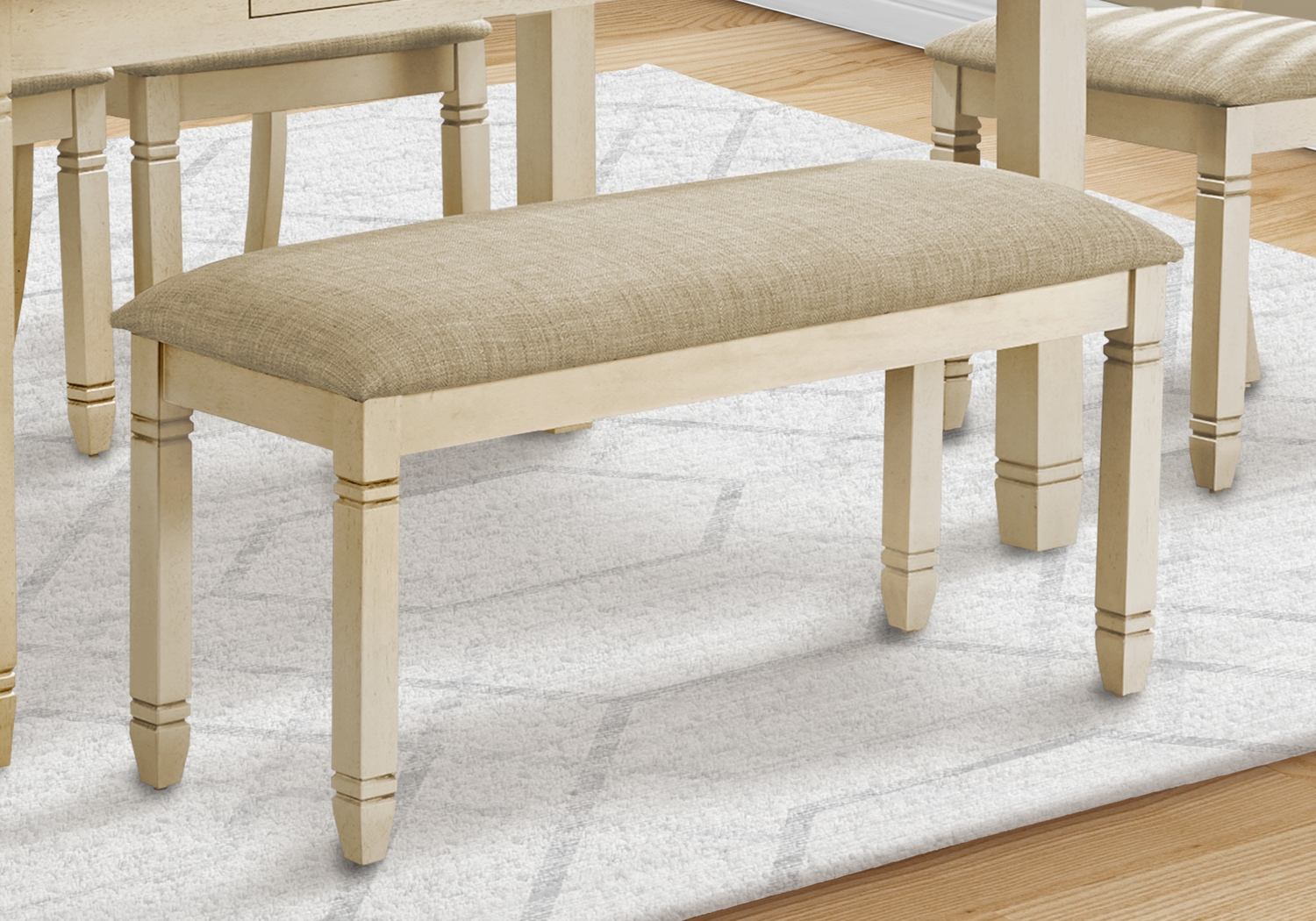 Metcalfy White Dining Bench - Thumbnail - Image 2