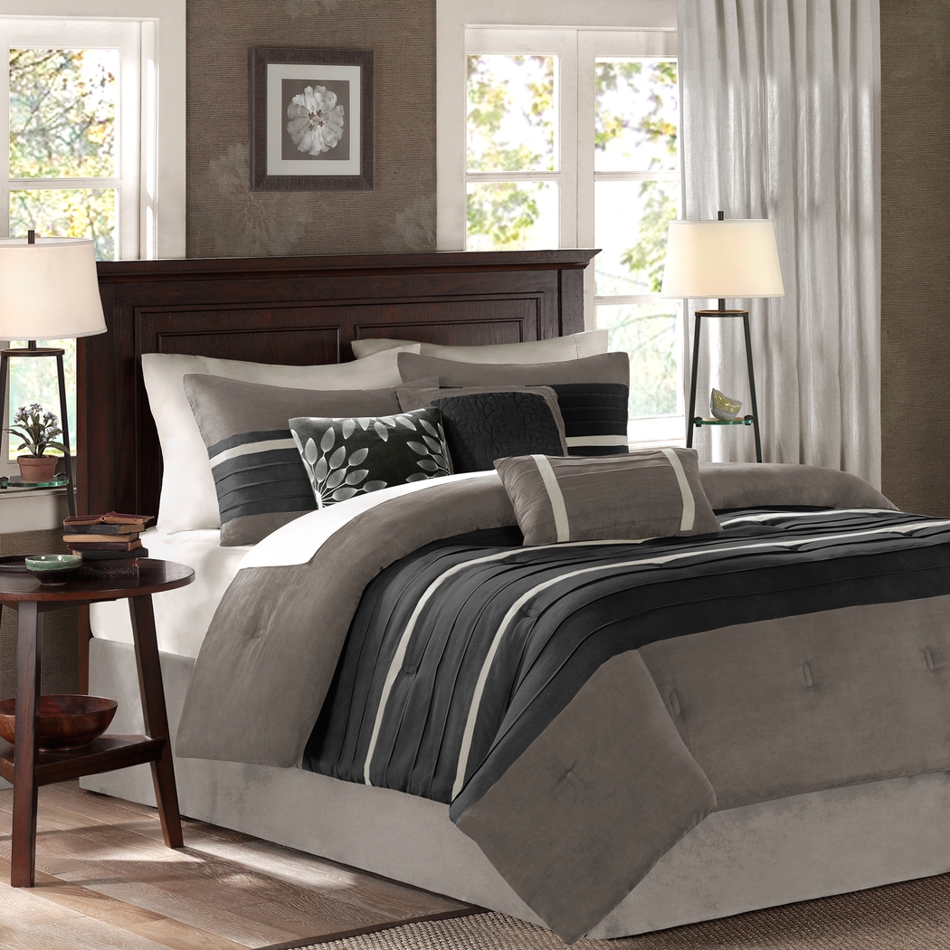 Metina Black 7 Pc California King Comforter Set - Thumbnail - Image 2