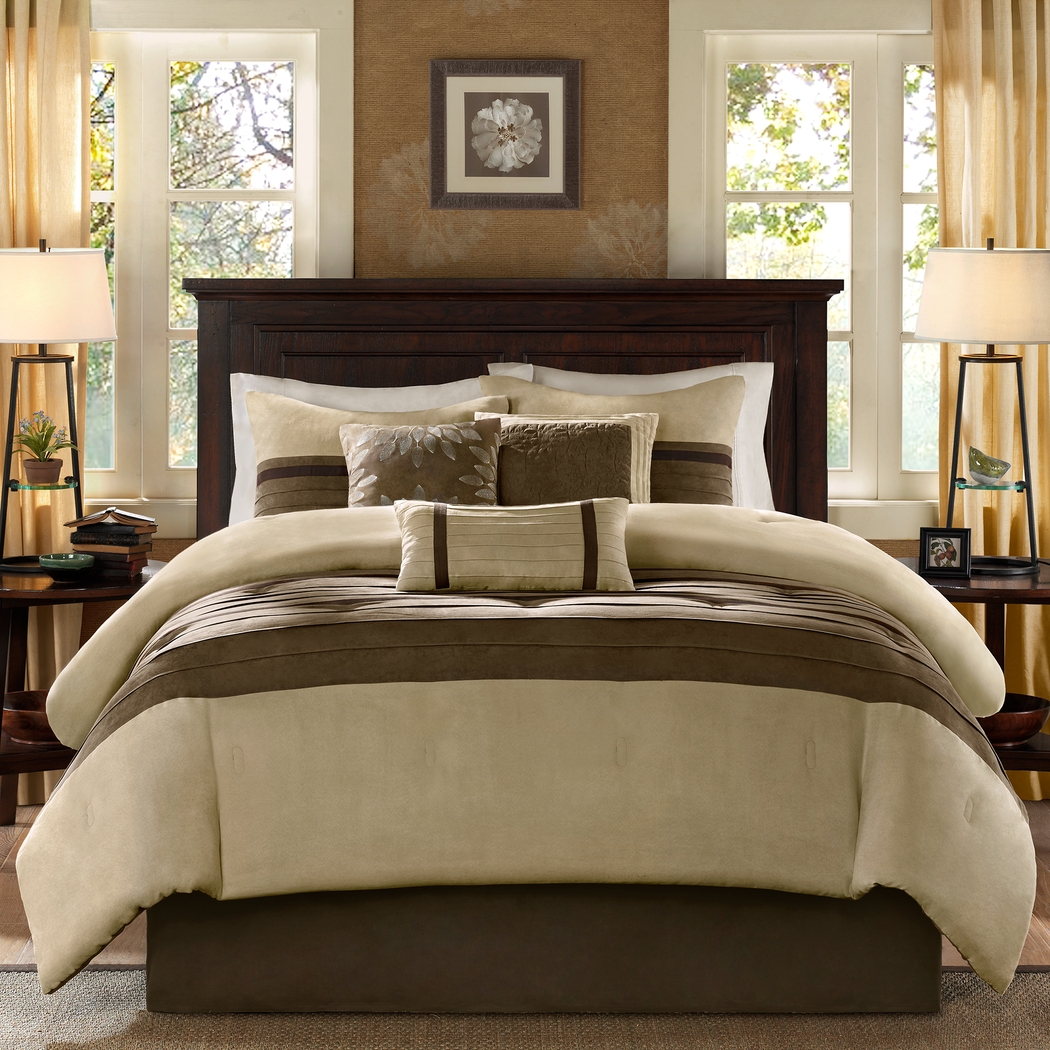 Metina Natural 7 Pc California King Comforter Set - Thumbnail - Image 1