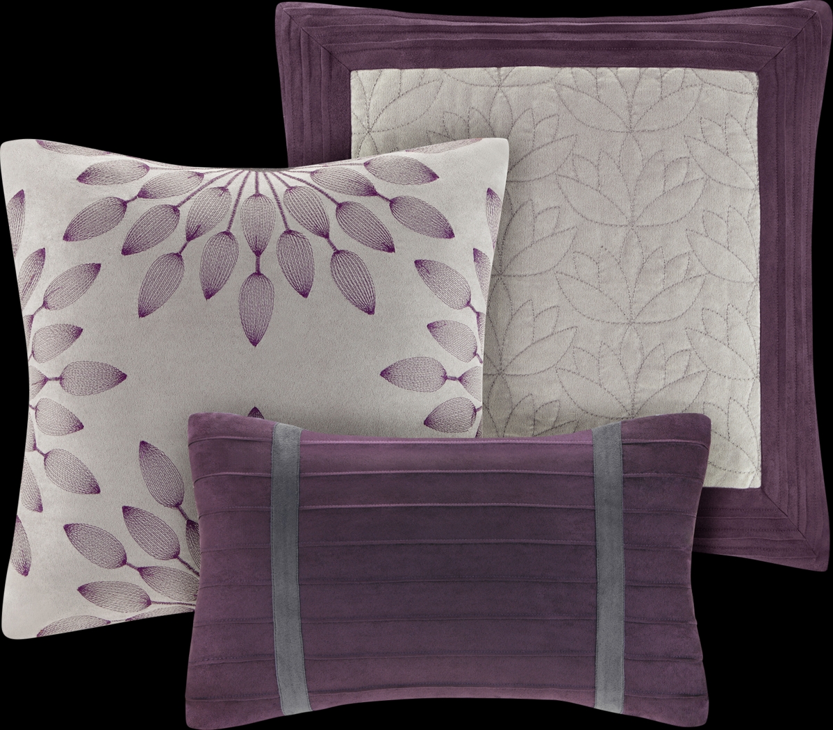 Metina Purple 7 Pc King Comforter Set - Thumbnail - Image 4