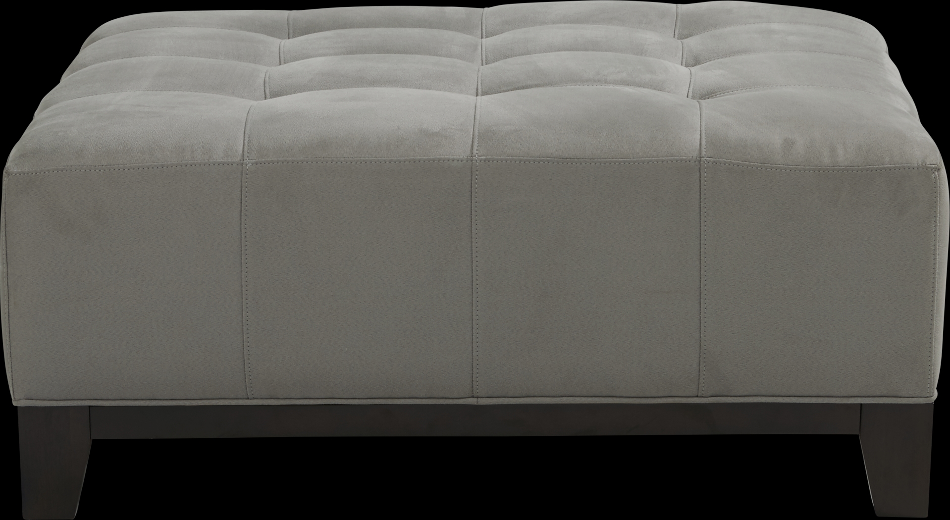 Metro Gray Microfiber Cocktail Ottoman - Thumbnail - Image 2