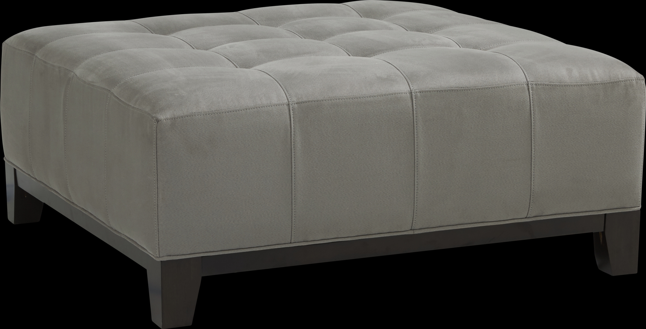 Metro Gray Microfiber Cocktail Ottoman - Thumbnail - Image 1
