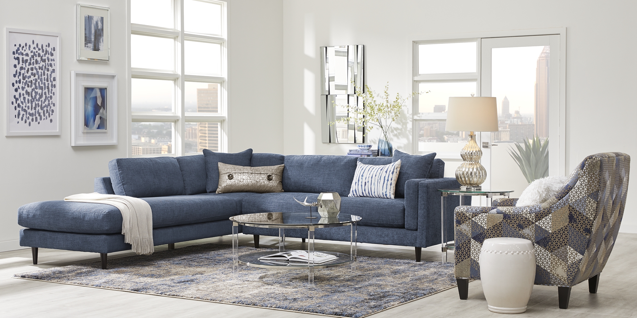 Metro Lounge Sapphire 5 Pc Sectional Living Room - Thumbnail - Image 1
