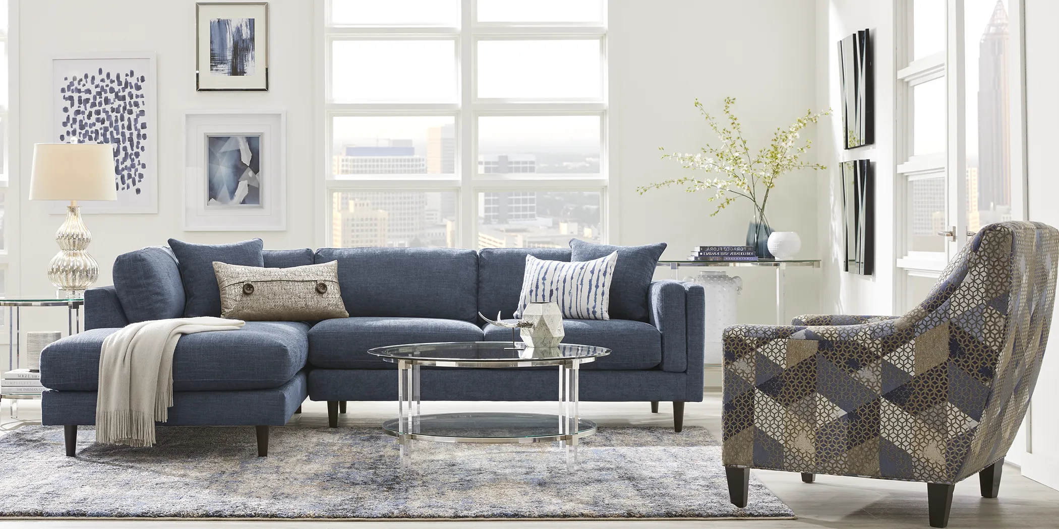 Metro Lounge Sapphire 5 Pc Sectional Living Room - Thumbnail - Image 1
