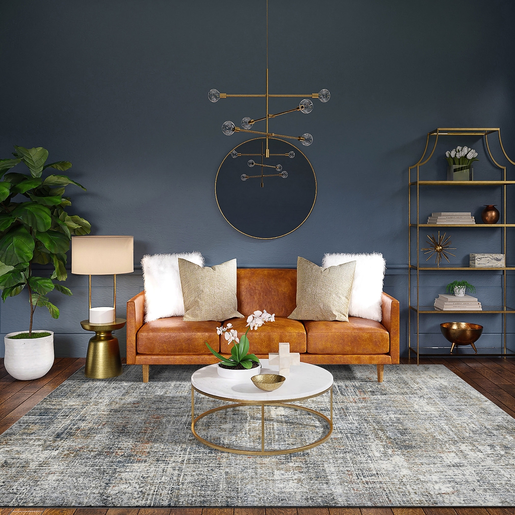 Mezure Gray/Orange 5'3 x 7'6 Rug - Thumbnail - Image 2