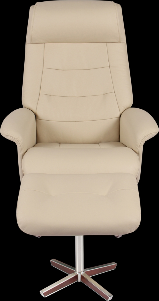 Mial Beige Recliner & Ottoman - Thumbnail - Image 2