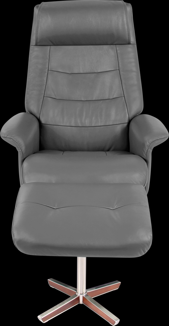 Mial Gray Recliner & Ottoman - Thumbnail - Image 2