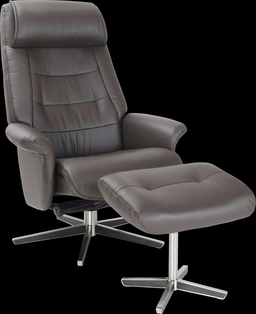 Mial Gray Recliner & Ottoman - Thumbnail - Image 1