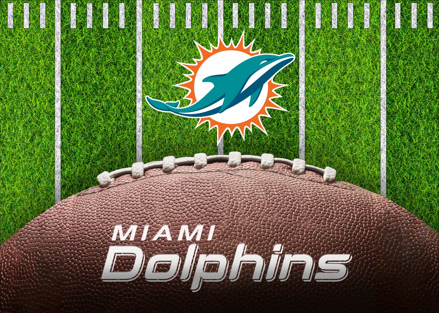 Miami Dolphins 5' x 7' Machine Washable Rug - Thumbnail - Image 1