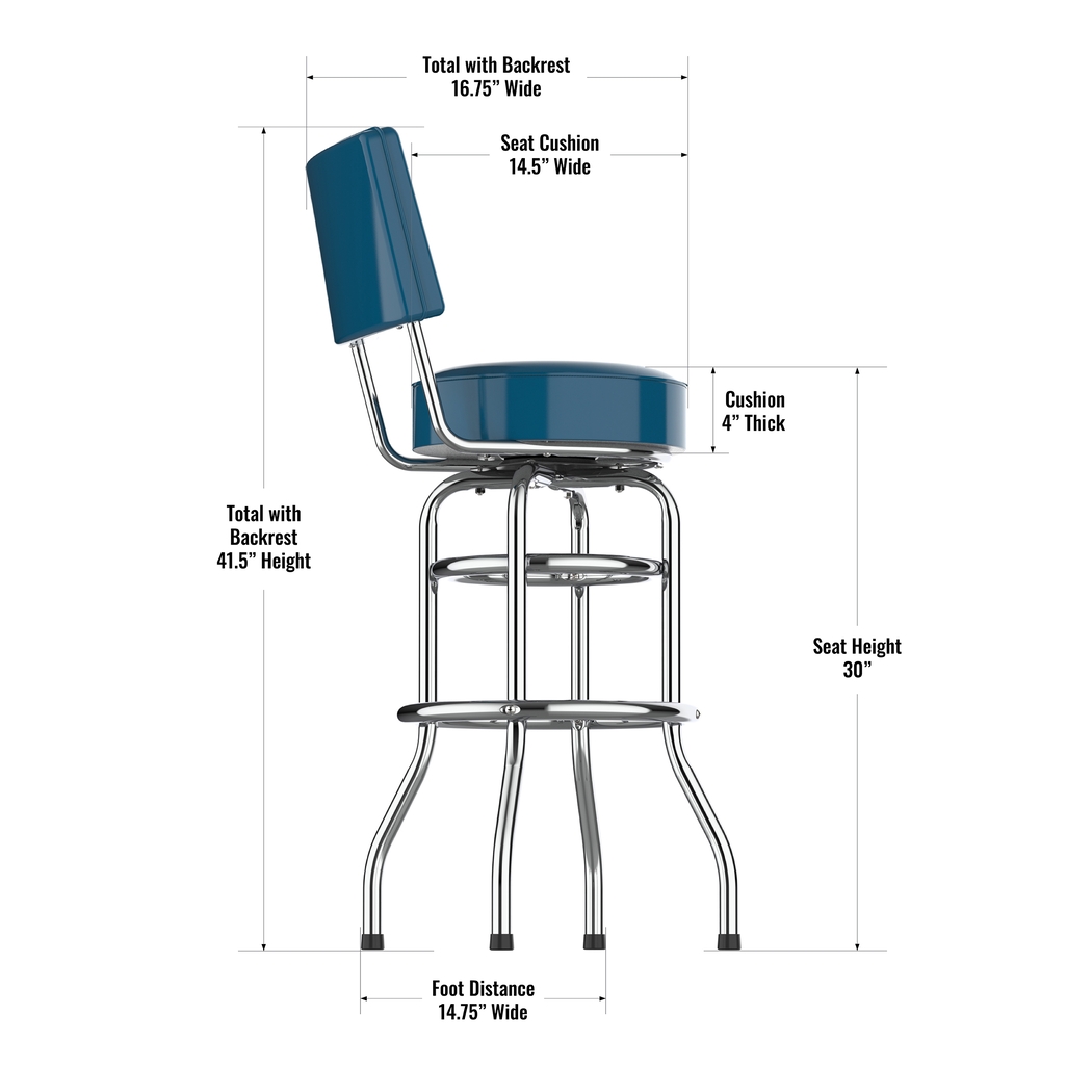 Miami Dolphins Aqua Swivel Barstool with Back - Thumbnail - Image 4